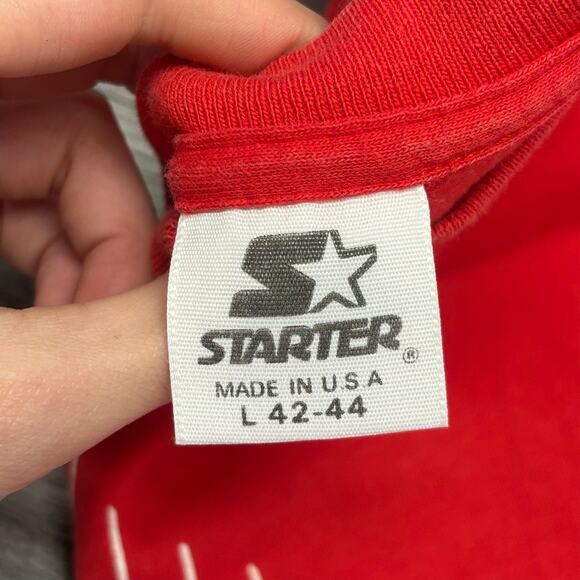 Vintage 90s Starter MLB St. Louis Cardinals Baseball Red Mens L USA Made T-Shirt - Picture 4 of 9